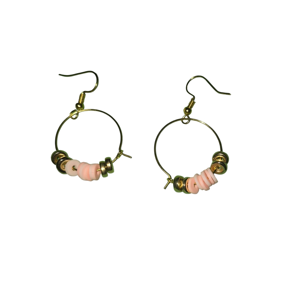 Pink and Gold Delicate Earrings